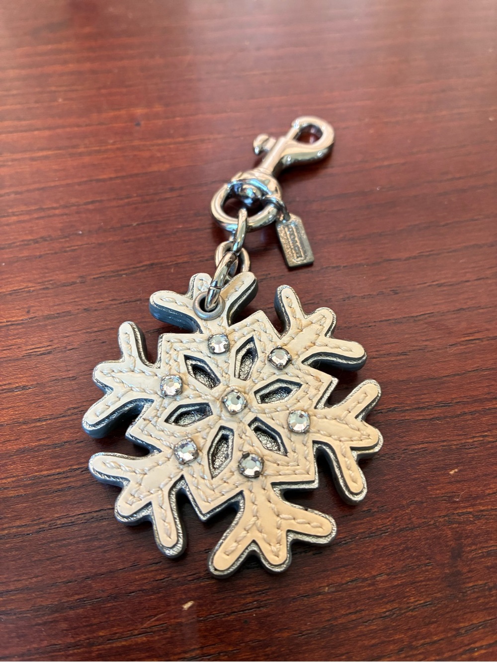 Coach 2009 Silver Snowflake Leather Charm